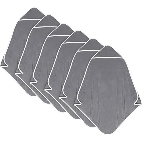 Orighty Baby Hooded Towel 6 Pack, 30 x 30 Inch Super Soft Bath Towel with Hood for Babies, Infant, Newborn Essential - Ideal Baby Stuff Registry Gift for Boys and Girls (Grey)