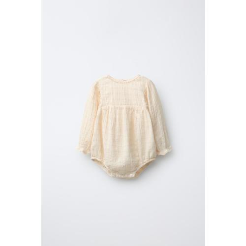 TEXTURED ROMPER - Ecru | ZARA United States