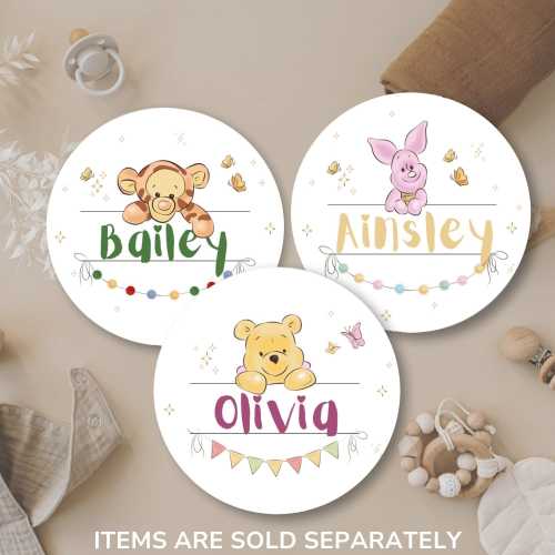 Winnie-the-pooh nursery door sign Bear aesthetic Custom baby Name Sign Personalized nursery Door Maternity welcome sign baby showerPiglet