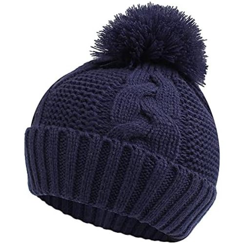 JANGANNSA Winter Knit Baby Hat Twist Warm Beanie for Boys Girls Infant Toddler Baby Beanie with Pompom