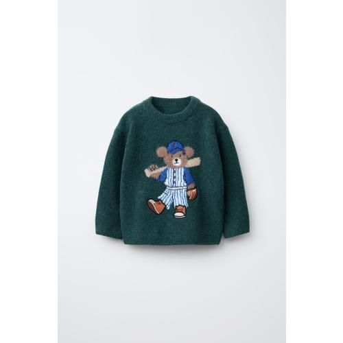BEAR KNIT SWEATER - Green marl | ZARA United States