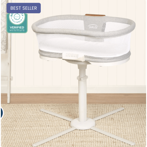 HALO - BassiNest Luxe Vibrating Bassinet, Bedside Sleeper - white
