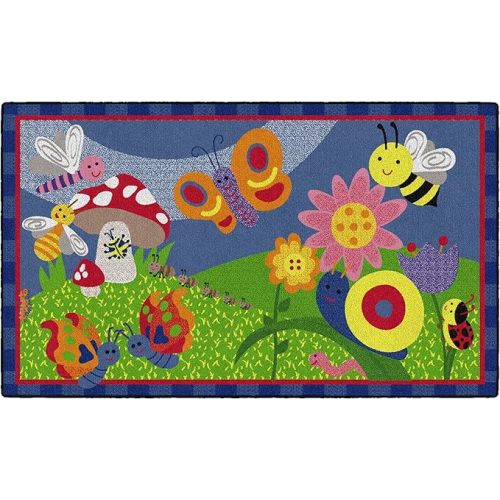 Flagship Carpets Kids and Baby Non Slip Area Rug for Home Learning or Classroom Carpet, Playroom or Kids Bedroom Mat, 3' x 5', Cutie Bugs
