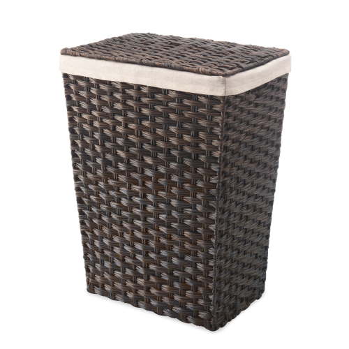 Open Box Whitmor Rattique® Laundry Hamper with Removable Liner, Espresso ,1 Pack