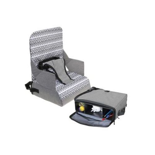 Dreambaby Grab ‘N Go Travel Booster Seat – Portable Toddler High Chair for Dining - Grey ZigZag