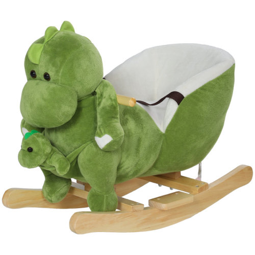 Qaba Baby Rocking Horse, Toddler Plush Dinosaur Animal Rocker with Seat Belt, Songs, Hand Puppet, Kids Riding Horse Rocking Chair for 18-36 Months, Green & Reviews | Wayfair