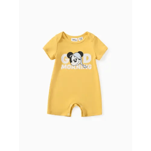 Disney Mickey and Friends Baby Boys/Girls 1pc Naia™ Cotton Funny Mickey Mouse Print Romper
