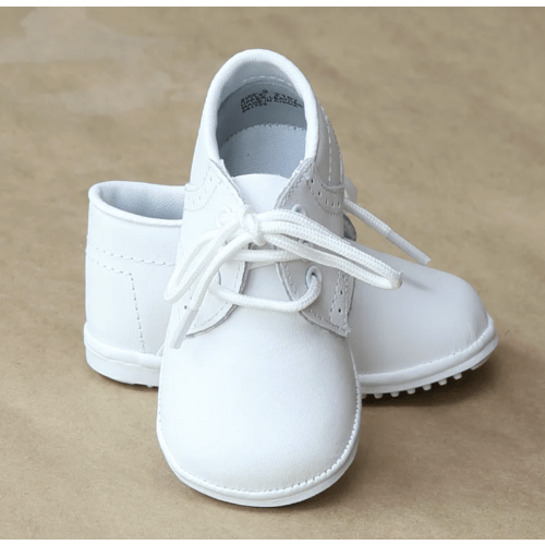 James Boy's White Leather Lace Up Shoe (Baby)