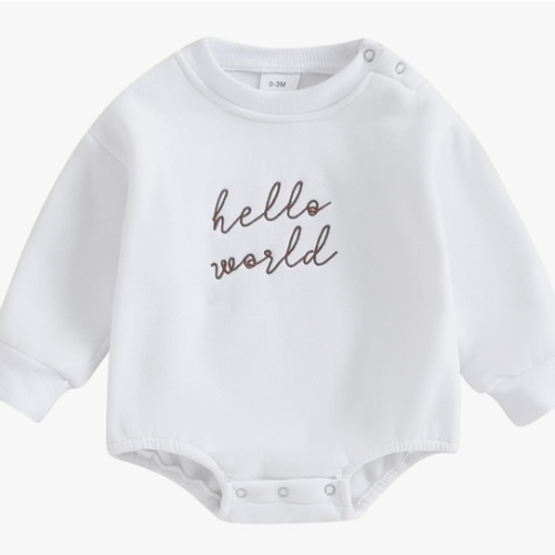 VISGOGO Newborn Infant Baby Boy Girls Oversized Romper Little Dude Sweater Onesie Coming Home Outfit Neutral Clothes