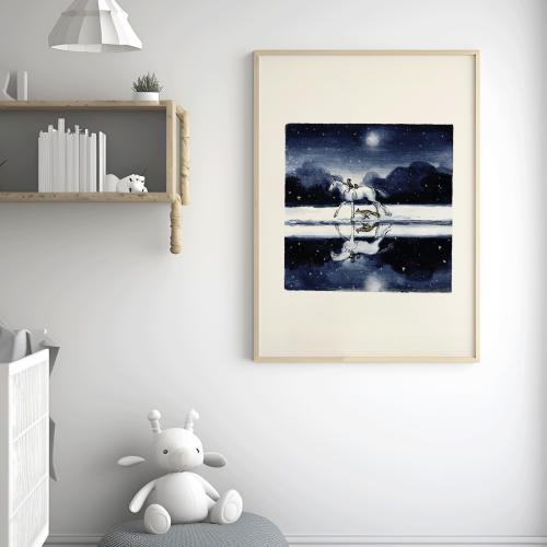 Framed Print Charlie Mackesy : The Boy, The Mole, The Fox & The Horse - Perfect for nursery/kids Rooms, Newborn baby High quality Art Poster