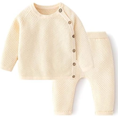 Toddler Baby Boys Girls Sweater Set Newborn Knit Crochet Outfit Pants Clothes Long Sleeve Pullover Sweatshirt Tops