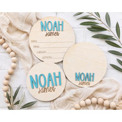 Personalized Baby Announcement Sign – Custom Baby Name Plaque – Birth Stats Sign – Newborn Keepsake – Nursery Decor – Baby Shower Gift
