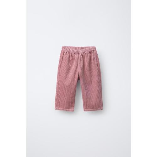 THICK CORDUROY PANTS - Pink | ZARA United States