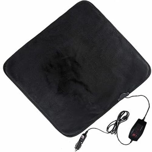 VaygWay 12V Winter Warming Pad - Winter Travel Warming Pad - Universal Size Mini for Cars, SUVs, Trucks, & Vans Black