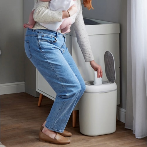 Diaper Disposal Bin - White/Grey