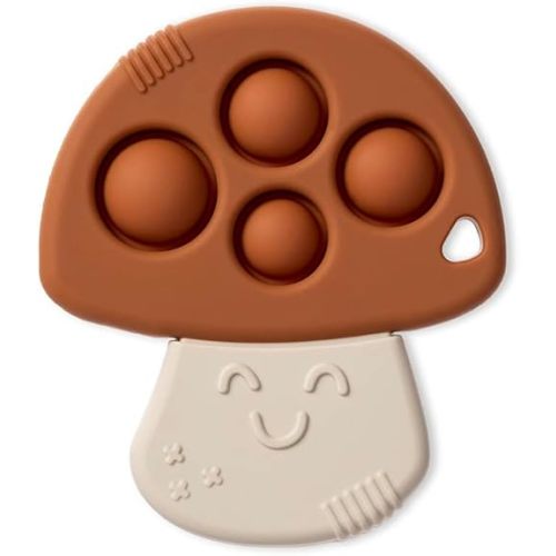 Itzy Ritzy Sensory Popper Toy for Babies - Itzy Pop Features Raised Textures to Soothe Sore Gums, Relieve Stress & Improve Motor Skills - Baby & Toddler Fidget Toy for 3 Months & Up (Mushroom)