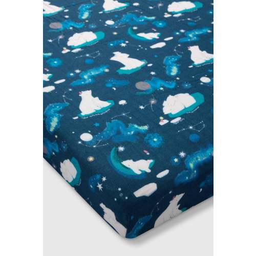Muslin Fitted Crib Sheet - Stargazing Bear