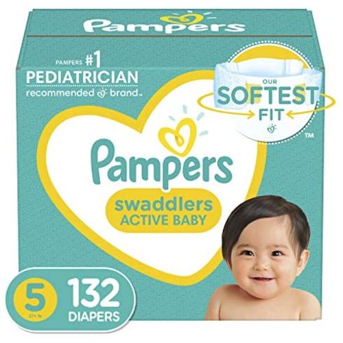 Diapers Size 5, 132 Count - Pampers Swaddlers Disposable Baby Diapers, ONE MONTH SUPPLY (Packaging May Vary)