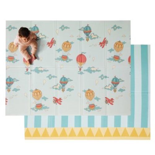 Nuby Reversible Baby Playmat Soft Lightweight Foam Foldable - Hot Air Balloon