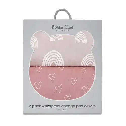 Bubba Blue Nordic 2 Pack Change Pad Cover Pink/Rose | Baby Bunting AU