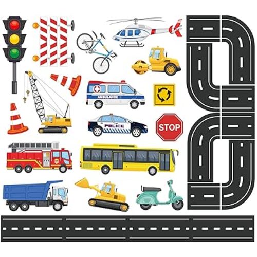 Foam Bath Toys for Toddlers- 29 Piece Vehicles Bath Stickers with Storage Bag Educational Floating Bathtub Traffic Preschool Non-Toxic Fun Bathing for Baby Girls Boys Toddler Kids