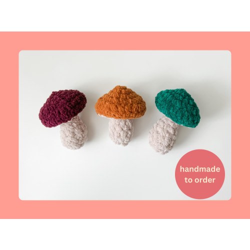 Crochet Mushroom Baby Rattle - Woodland Baby Shower Gift, Handmade Sensory Toy, Boho Nursery Decor
