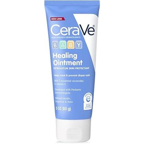 CeraVe Diaper Rash Cream | Baby Healing Ointment for Extra Dry, Cracked Skin | Diaper Cream with Ceramides & Vitamin E | Lanolin, Fragrance, Paraben, Dye, Phthalates & Sulfate Free | 3 Ounce