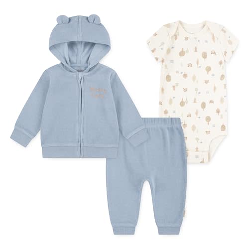 HUGGIES Baby Bodysuit, Hoodie and Pants 3-piece Outfit Set