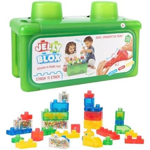 Jelly Blox Stash 'N Stack 2-in-1 Storage Case | Toddler & Preschool