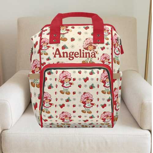 Strawberry shortcake,Strawberry shortcake bag, Strawberry themed ,Girl Diaper Bag,Custom Diaper Bag,Strawberry shortcake baby shower
