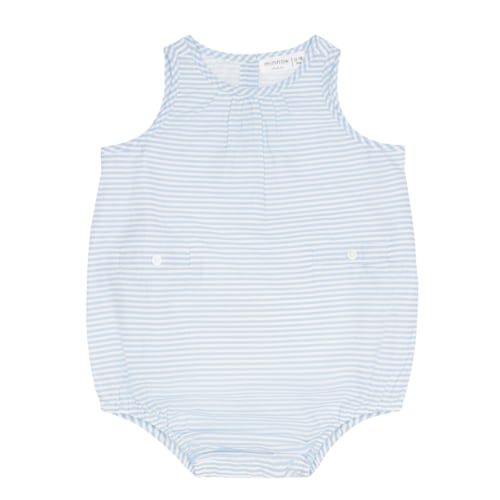baby powder blue stripe bubble romper