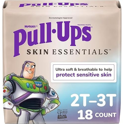 Pull-Ups Boys' Skin Essentials Potty Training Pants, Training Underwear, 2T-3T (16-34 lbs), 18 Ct