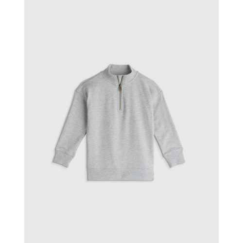 Organic Cotton French Terry Quarter-Zip - Toddler in Heather Grey