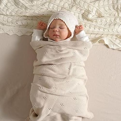 Hadetoto Baby Blanket 100% Cotton Knit Baby Blankets Baby Gifts Baby Essentials for Newborn, 100 x 80 cm (Sage Green) : Amazon.co.uk: Baby Products
