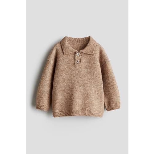 FINE-KNIT POLO SWEATER