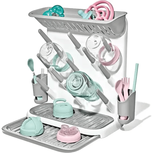 OXO Tot Expandable Drying Rack – Space-Saving Drying Rack | Newborn and Baby Essentials | Breastfeeding Essentials | Dry Baby Bottles | Save Space in Kitchen