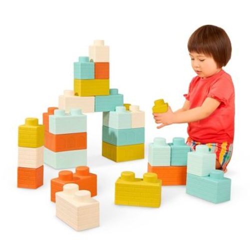 B. toys Big City Blocks - 27pc Large Foam Building Blocks with Storage Bag
