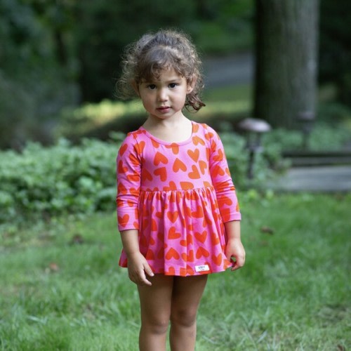 Long Sleeve Bubble Romper in Hearts - Worthy Threads | Maisonette