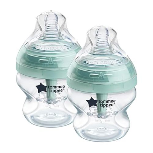 Tommee Tippee Advanced Anti-Colic 14 Piece Baby Bottle, Travel Bottle Warmer & Pacifier Set, 5 BPA Free Bottles, 0+ Months, 2 Newborn Pacifiers, 2 Extra Nipples, Cleaning Brush, Bottle Handles