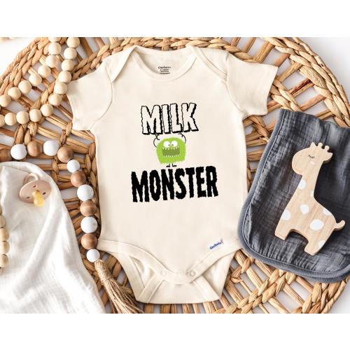 Milk Monster Onesie®, Milk Baby Bodysuit, New Born Baby Gift, Baby Shower Gift, Milk Drunk Bodysuit, Cute Monster Baby Outfit (SC-RUAiMM5Q)