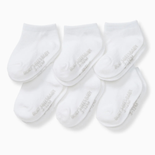Solid Organic Cotton Baby Ankle Socks 6 Pack – Burt's Bees Baby - White / 3-12 months