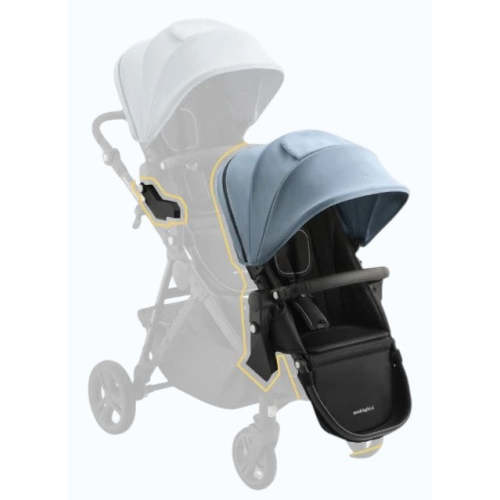 Mockingbird 2nd Seat Kit 3.0, Charcoal with Black Leather, Stone Blue