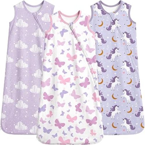 Yoofoss Sleep Sack 6-12 Months 0.5 TOG 100% Organic Cotton 2-Way Zipper