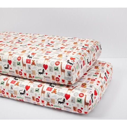 Rifle Paper Co. Valentine's Day Mail Organic Cotton Crib Fitted Sheet