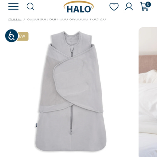 HALO Storm Grey Bamboo Swaddle 2.0 TOG | Soft & Cozy