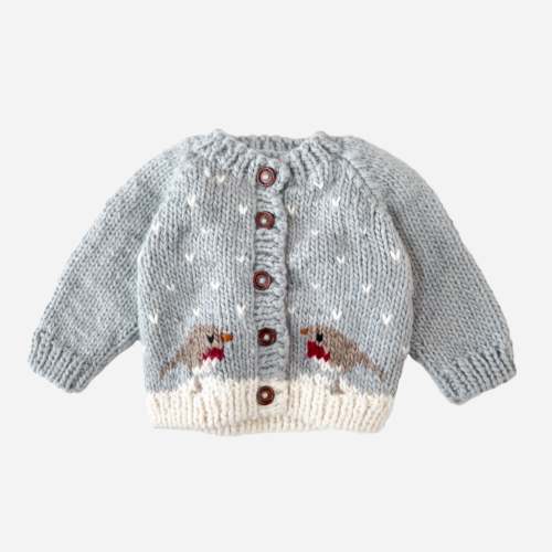 Robin Cardigan Bowie Grey Baby & Kid Winter Bird Sweater – The Blueberry Hill
