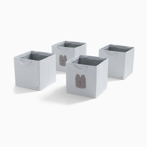 Delta Children babyGap 4-Pack Brannan Bear Fabric Storage Bins with Handles - Grey