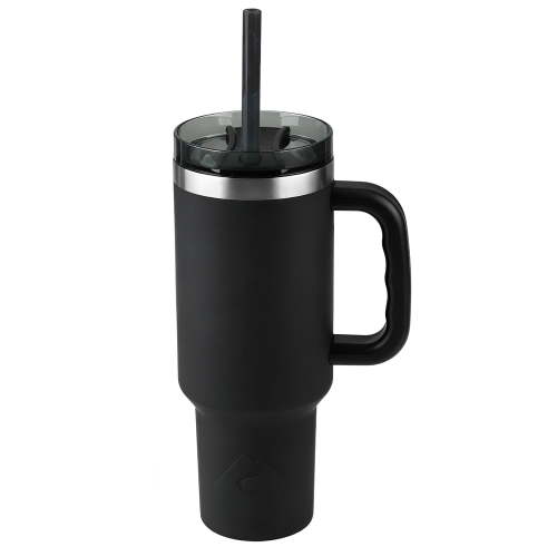 Ozark Trail 40 oz Stainless Steel Insulated Tumbler with Handle, Black