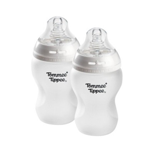 Tommee Tippee Silicone Start Coated Glass Baby Bottles - Clear - 9 fl oz/2pk: Level 1 Slow Flow, BPA-Free