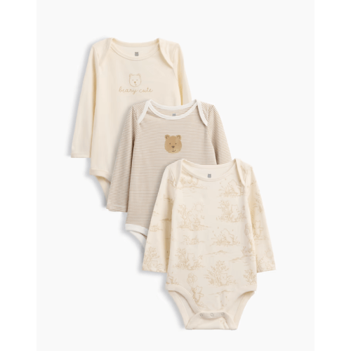 Baby First Favorites Organic Cotton Brannan Bear Bodysuit (3-Pack)